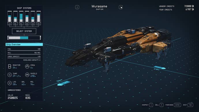 Starfield’s Murasame ship.