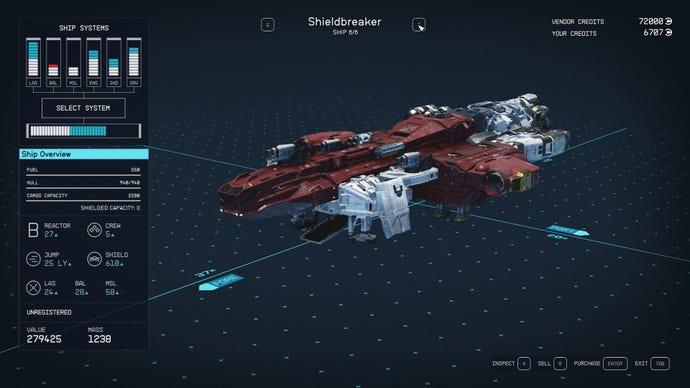 Starfield's Shieldbreaker ship.