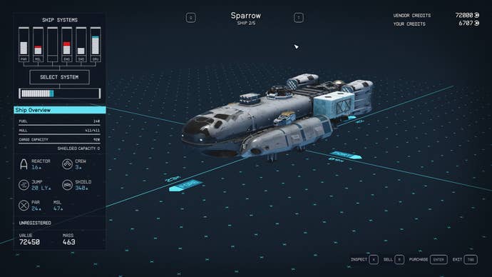 Starfield Sparrow ship.