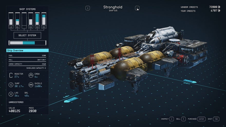 The Stronghold, one of Starfield’s best ships.