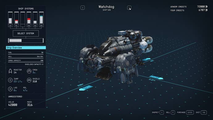 Starfield’s Watchdog ship.