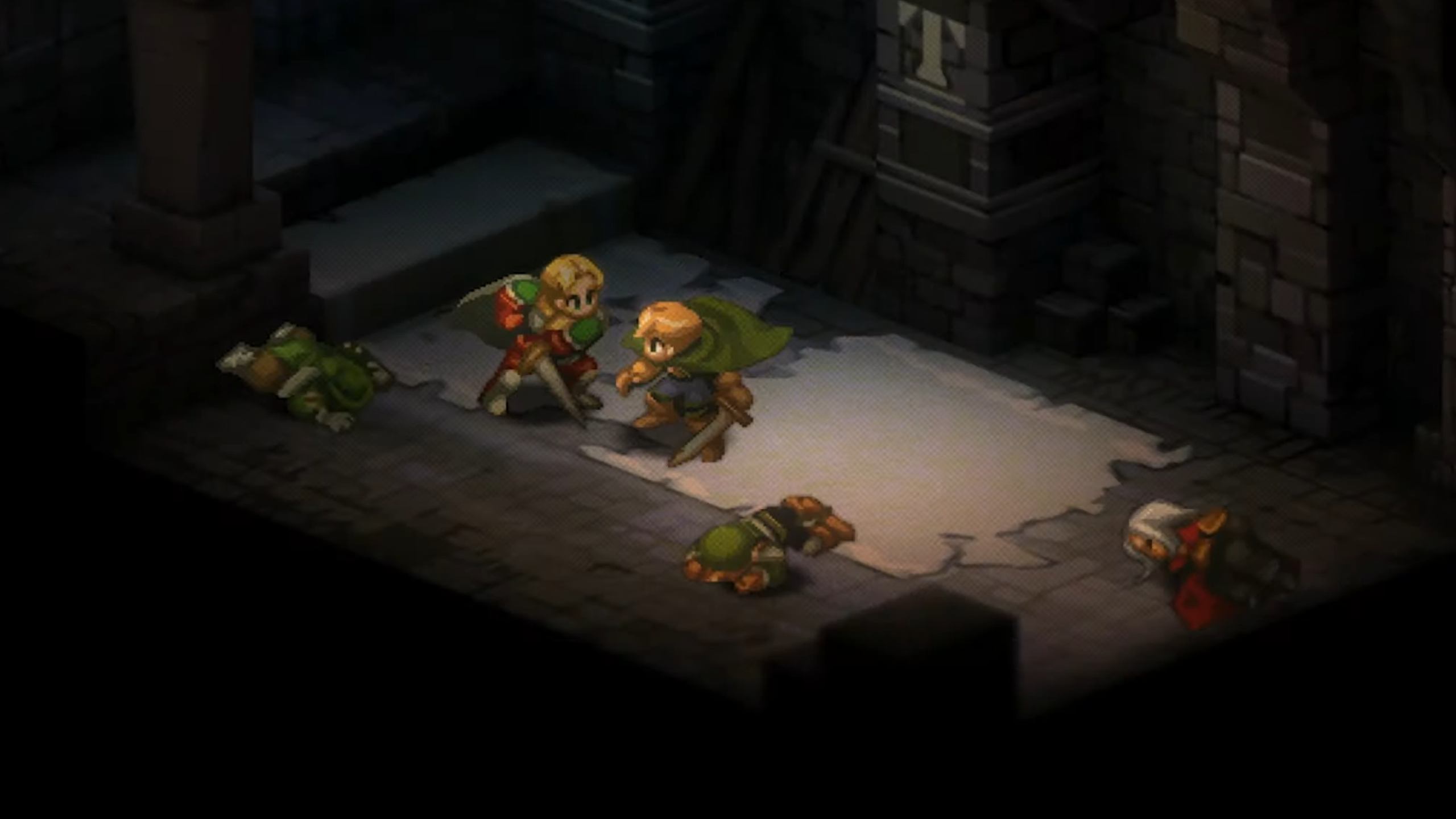 Screenshot of Final Fantasy Tactics showing two swordsmen