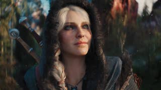 Close up on Ciri from The Witcher 4 Unreal tech demo, smiling and wearing hooded cloak
