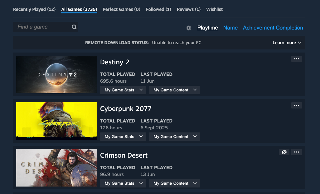 Dustpile ist wie Tinder für den Steam-Backlog und mistet ungespielte Games aus