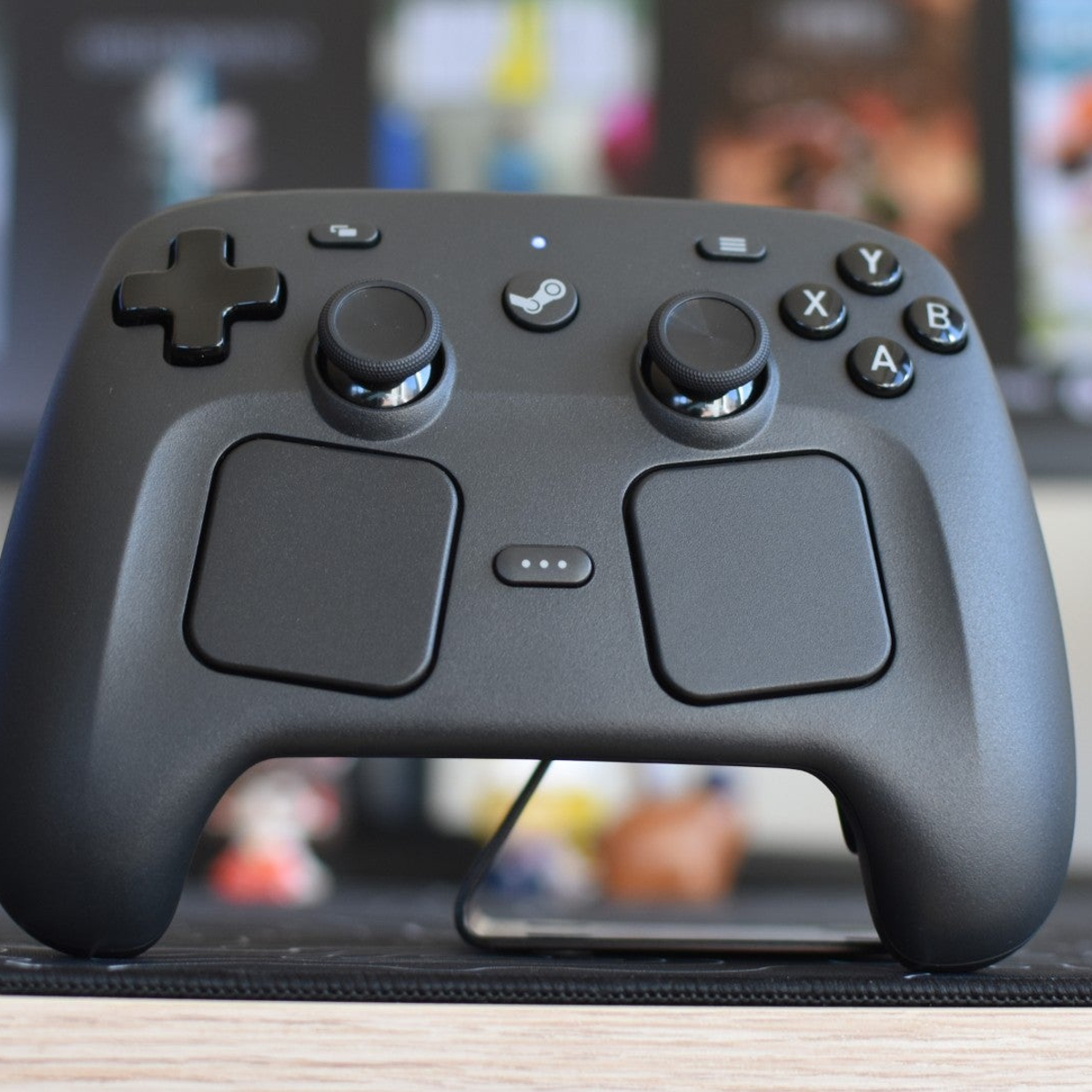 The new Steam Controller standing upright