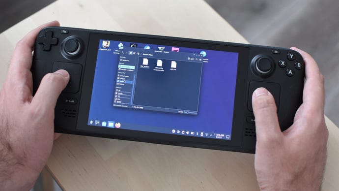 Using a Steam Deck in Desktop Mode.