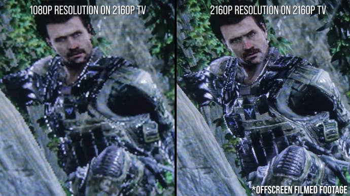comparison of 1080p scaled to 4K TV and native 4K