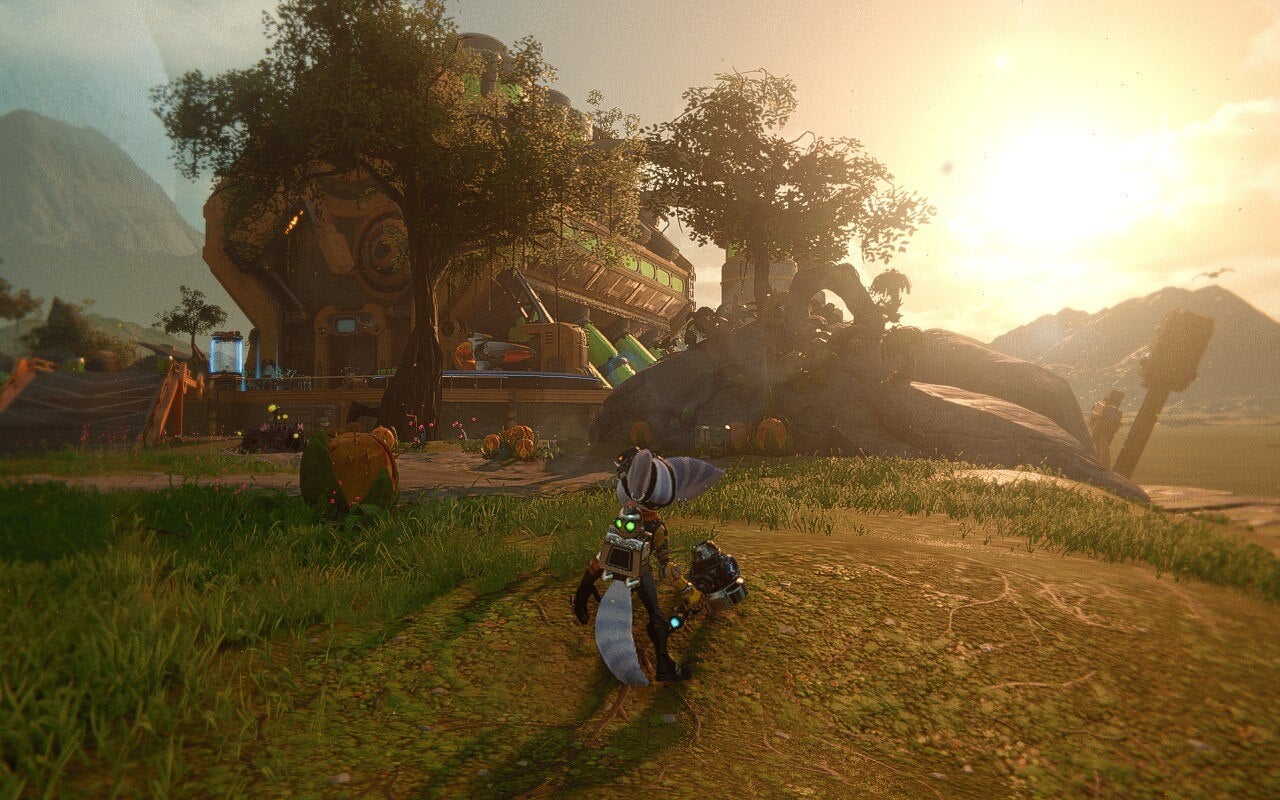 A screenshot of Ratchet &amp; Clank: Rift Apart taken on a Steam Deck OLED, with HDR enabled.
