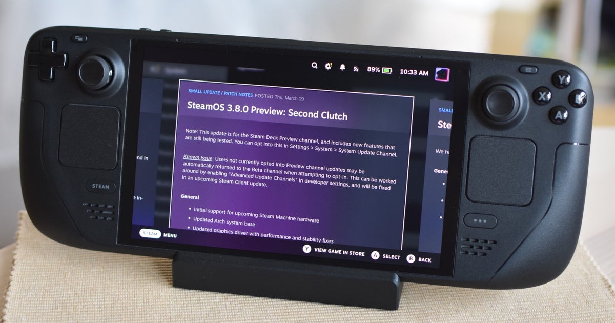 SteamOS update preview brings "initial support" for the Steam Machine, plus new power and Bluetooth tricks for Steam Decks