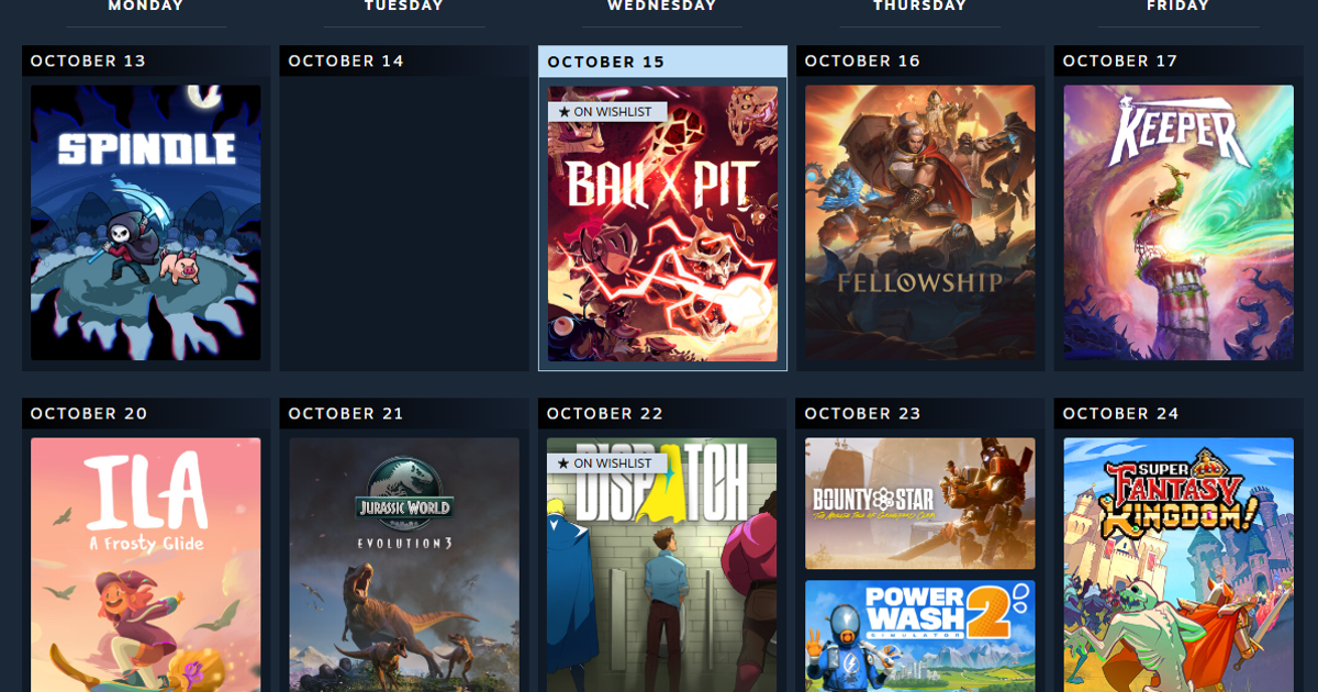 Steam is getting a new eight-week, daily refreshed calendar for recommendations and wishlisted games Steam is getting a new eight-week, daily refreshed calendar for recommendations and wishlisted games