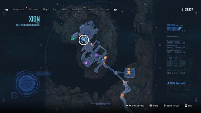 Map view of a circled Ark puzzle location for the Lost Ark quest in Stellar Blade.