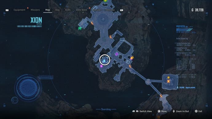 Map view of a circled Ark puzzle location for the Lost Ark quest in Stellar Blade.