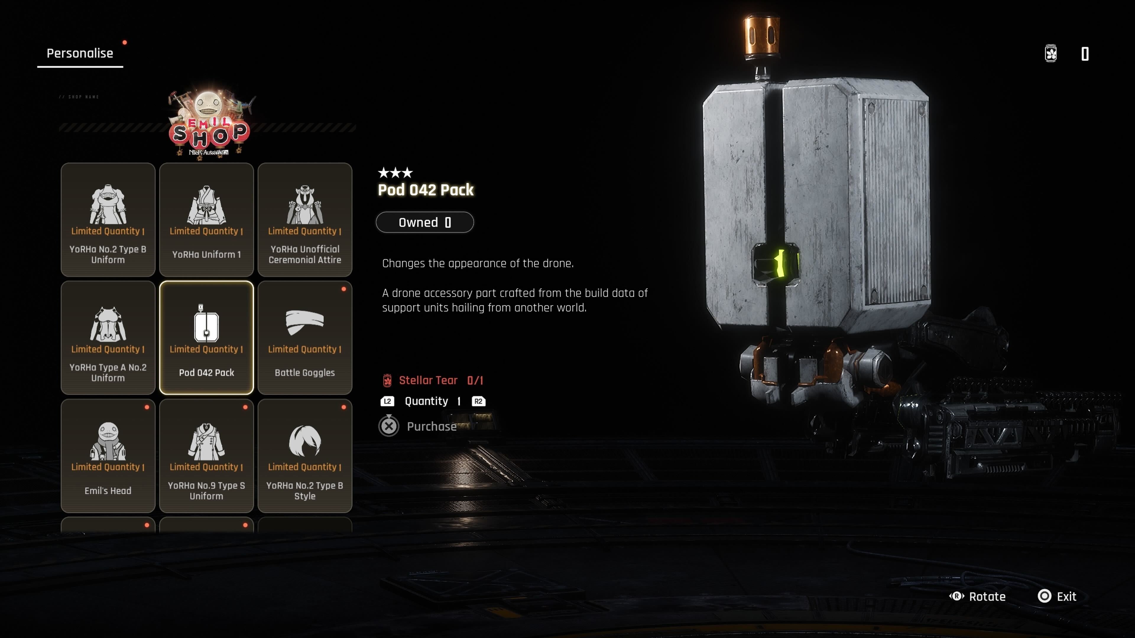 A Nier outfit for the drone in Stellar Blade.