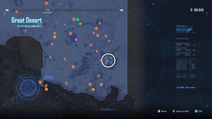 Map view of an outfit location circled in Stellar Blade.