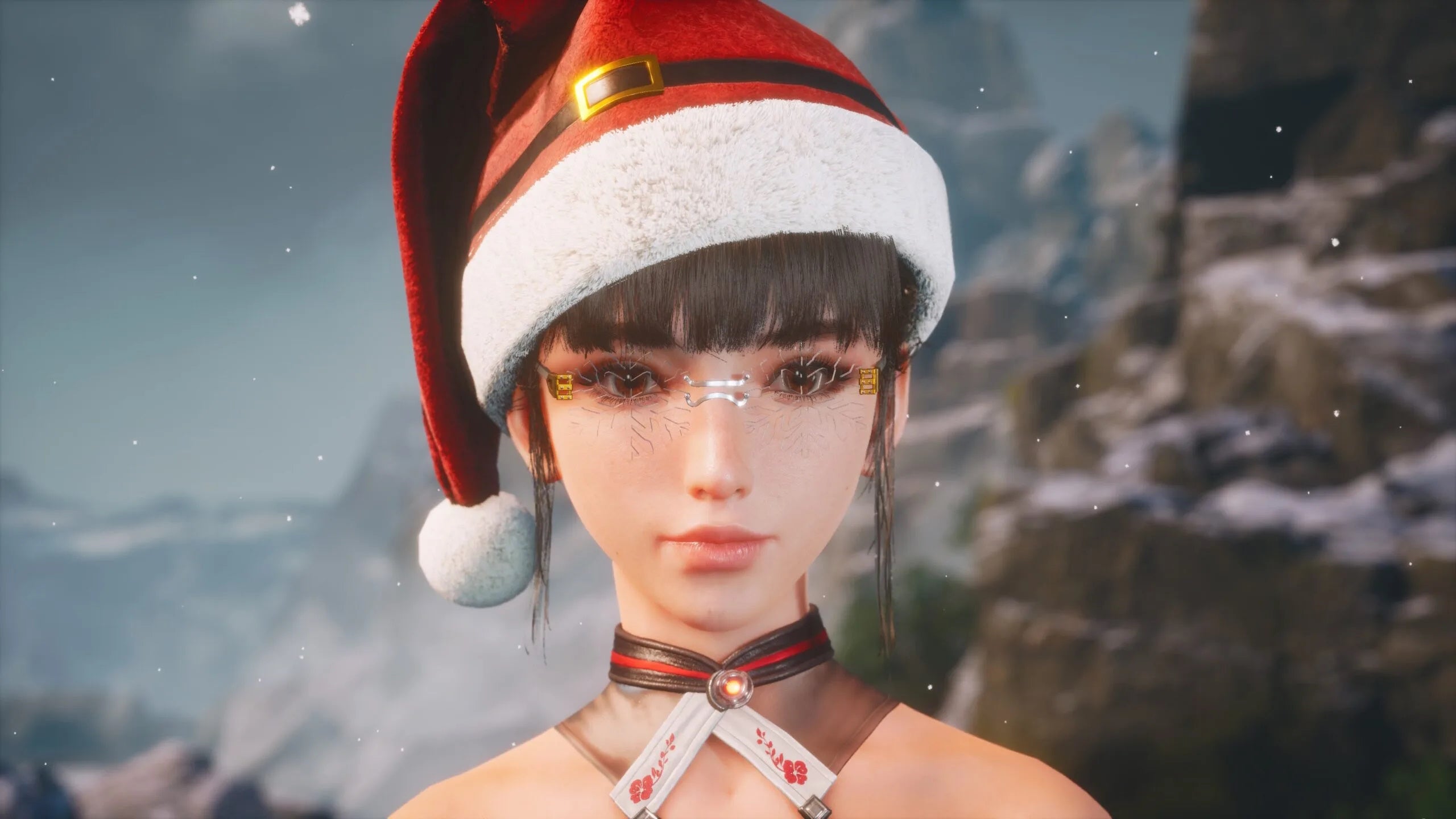 Eve&rsquo;s Snow Crystal Glasses Holiday outfit in Stellar Blade.