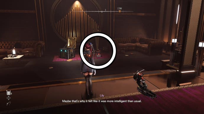 An outfit located for Eve circled in Stellar Blade.