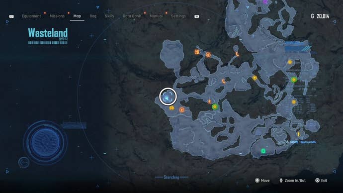 Map view of an outfit location in Stellar Blade.