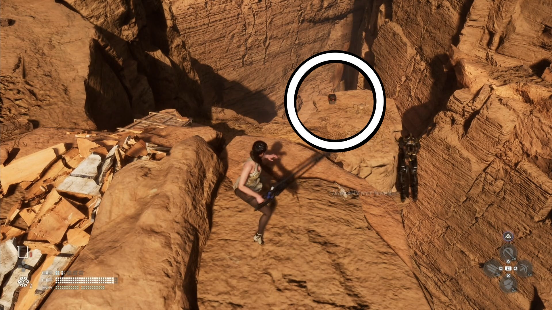 Racer&rsquo;s High outfit location circled in Stellar Blade.