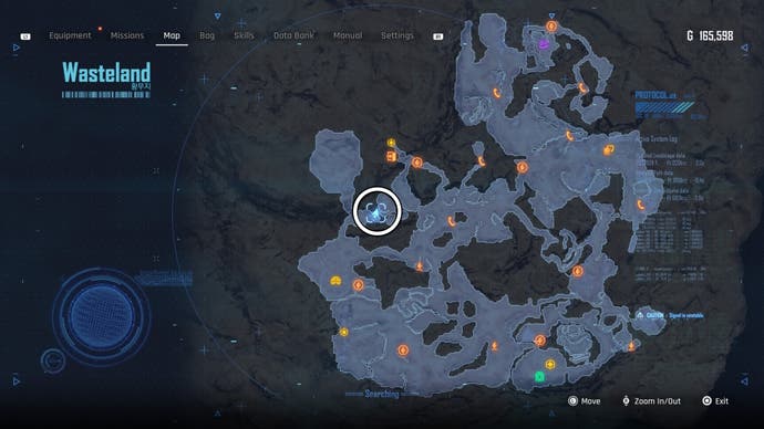 Map view of a circled outfit location in Stellar Blade.
