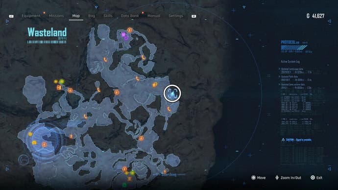 Map view of an outfit location in Stellar Blade.