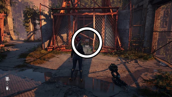 Armoured Pack outfit location circled in Stellar Blade.