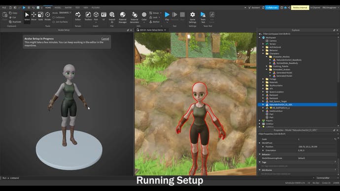 Roblox's Avatar Auto Setup software running the setup