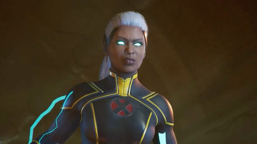 Storm get ready for battle in a screenshot from Marvel’s Midnight Suns