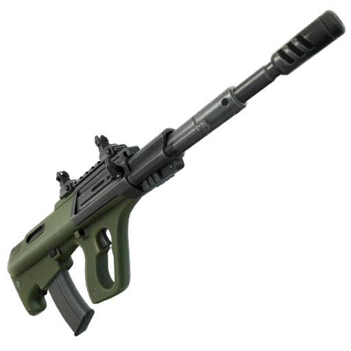 Menu view of the Striker Burst Rifle weapon in Fortnite.