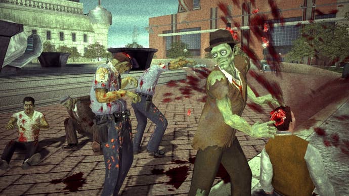 Stubbs The Zombie, eating brains.