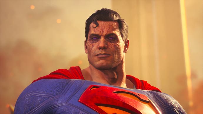 Suicide Squad: Kill the Justice League screenshot showing corrupted Superman