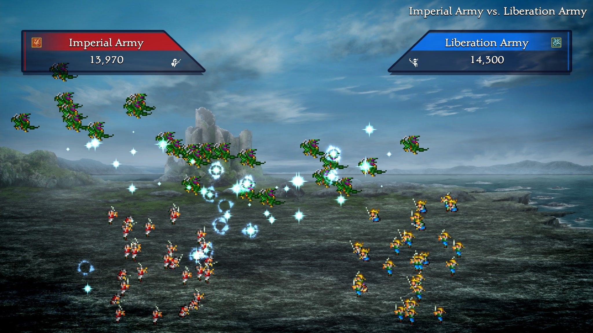 An army battle in Suikoden 1. - 6