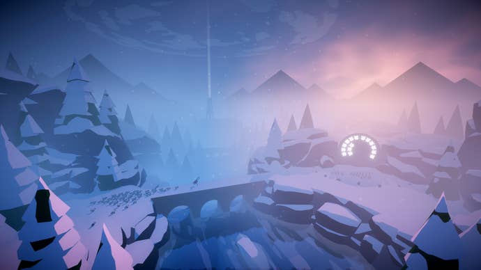 A snowy scene with a bridge over a river in Summerhill