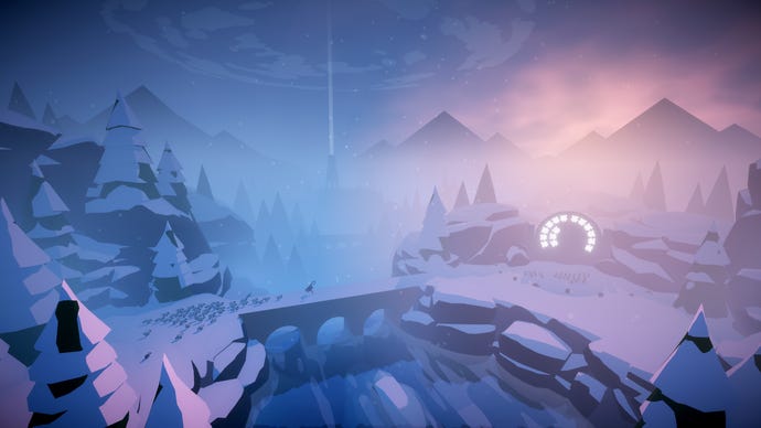 A snowy scene with a bridge over a river in Summerhill