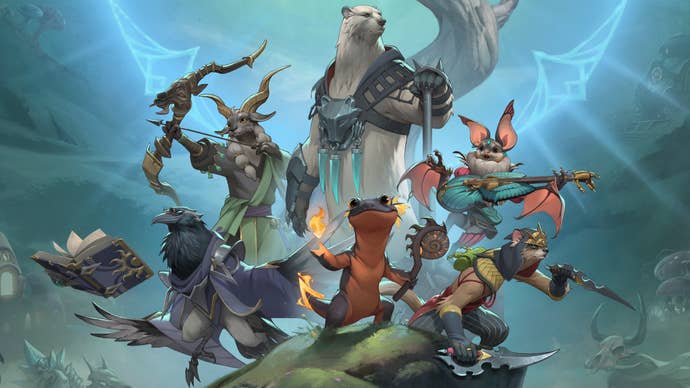 Sunderfolk artwork featuring multiple animals as fantasy warriors and wizards