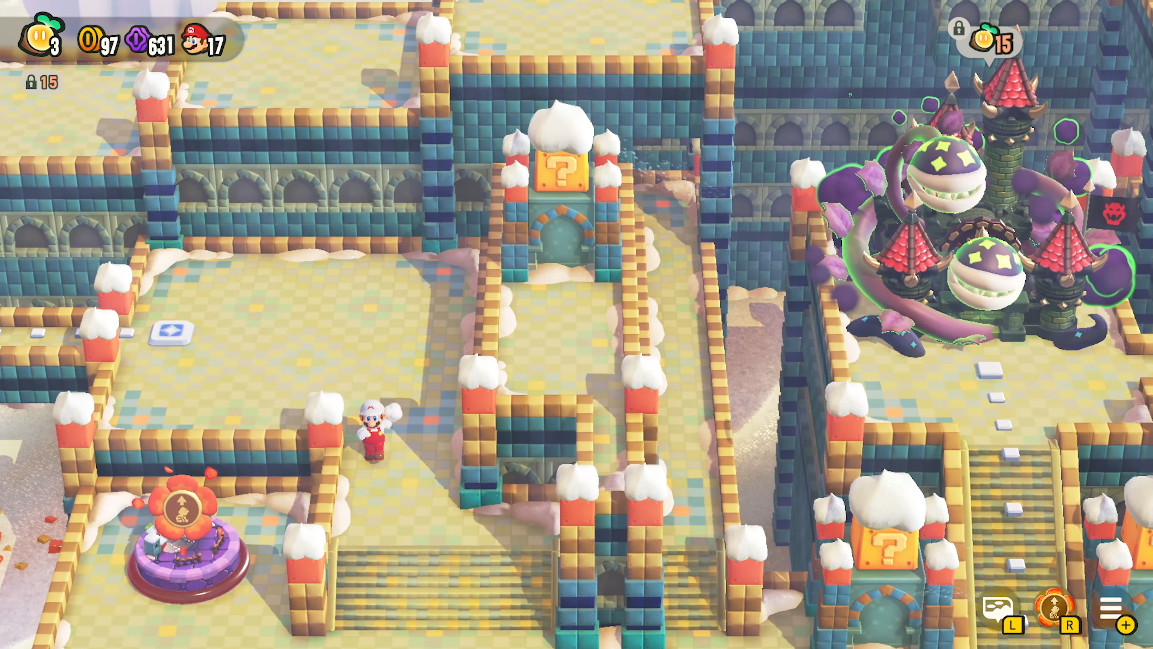 super mario bros wonder screenshot showing a desert castle in the overground map