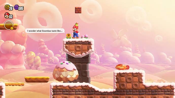 Super Mario Bros. Wonder’s talking flowers in action.