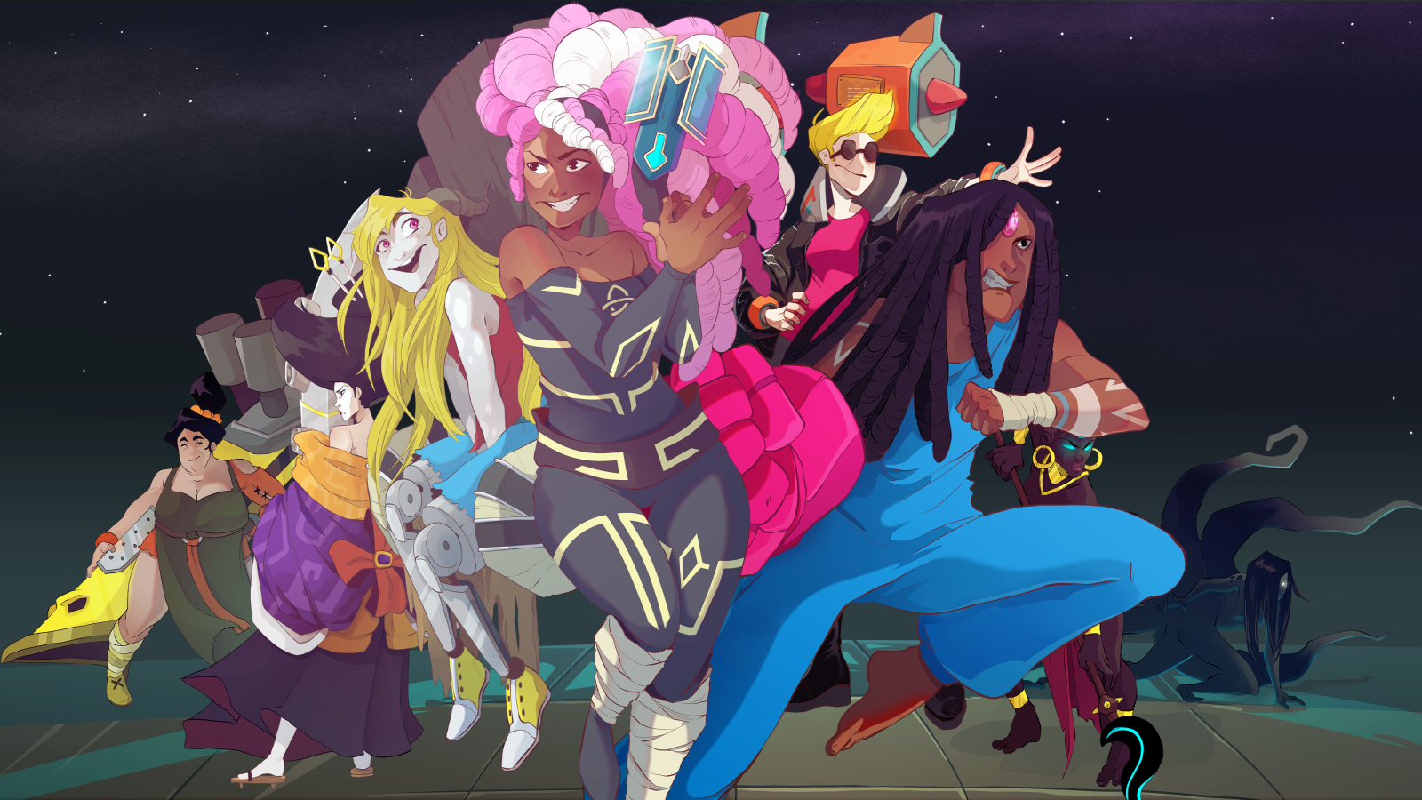 Grid Force heroes concept art