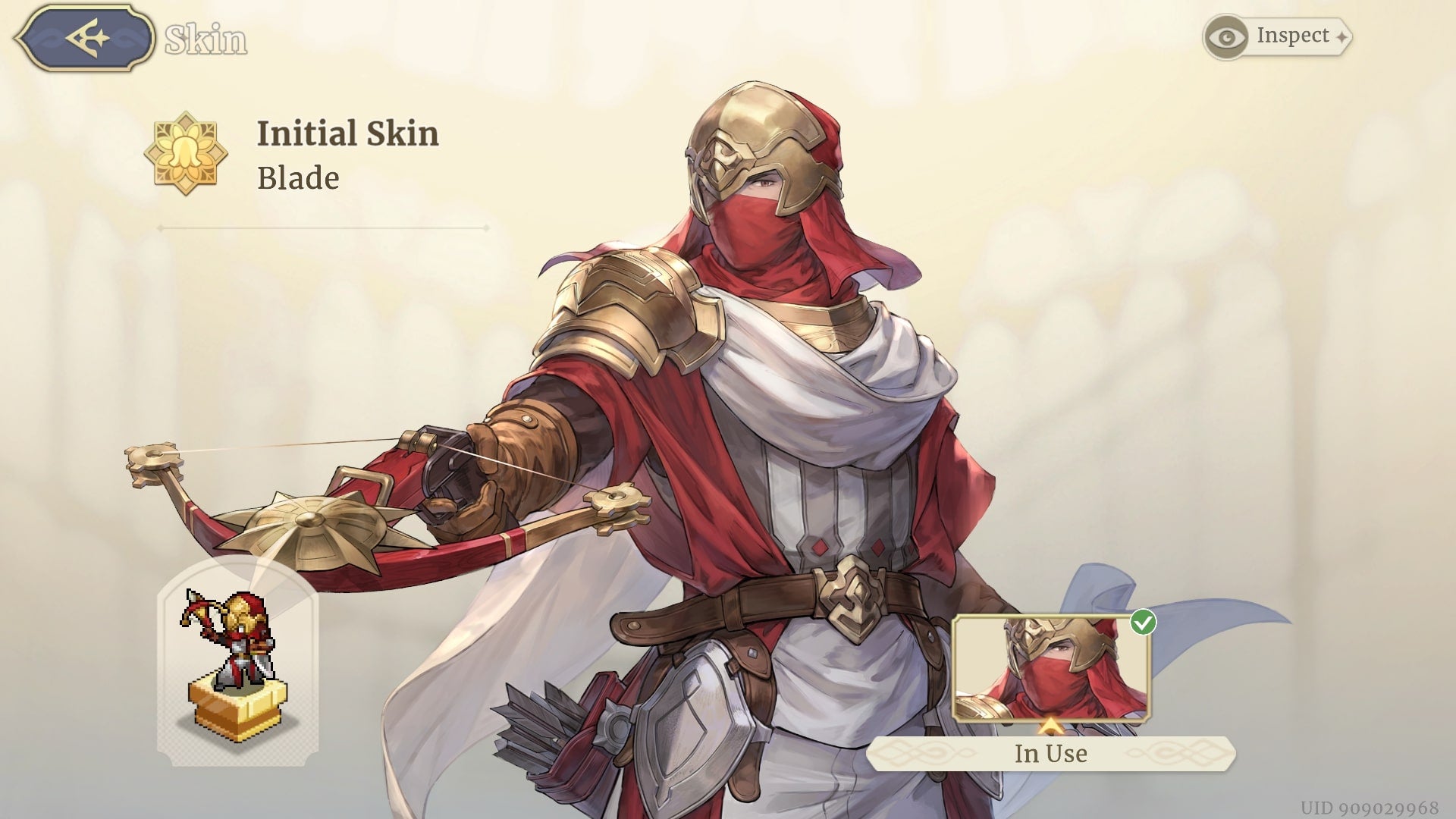 Blade's default character skin is shown in Sword of Convallaria - 1