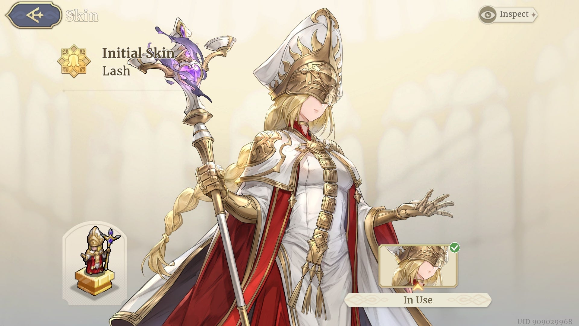 Lash's default character skin is shown in Sword of Convallaria - 1