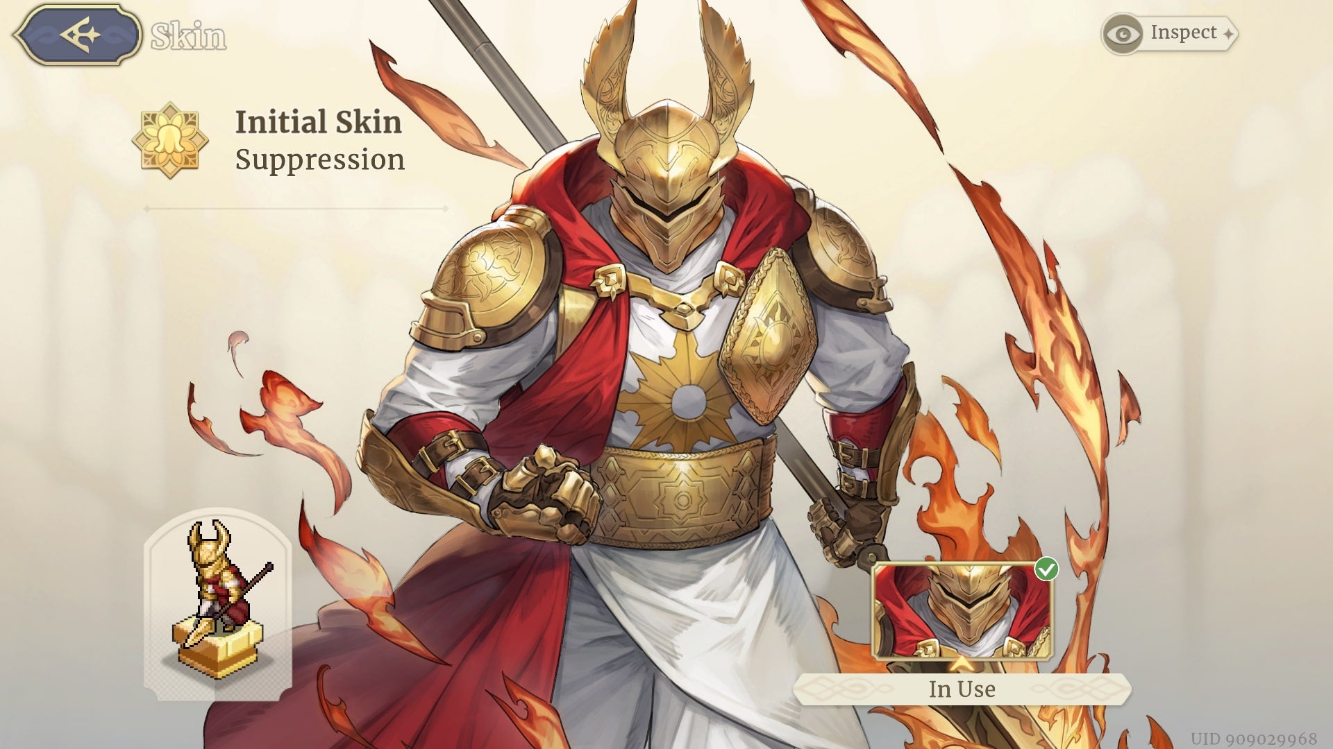 Suppression's default character skin is shown in Sword of Convallaria - 1