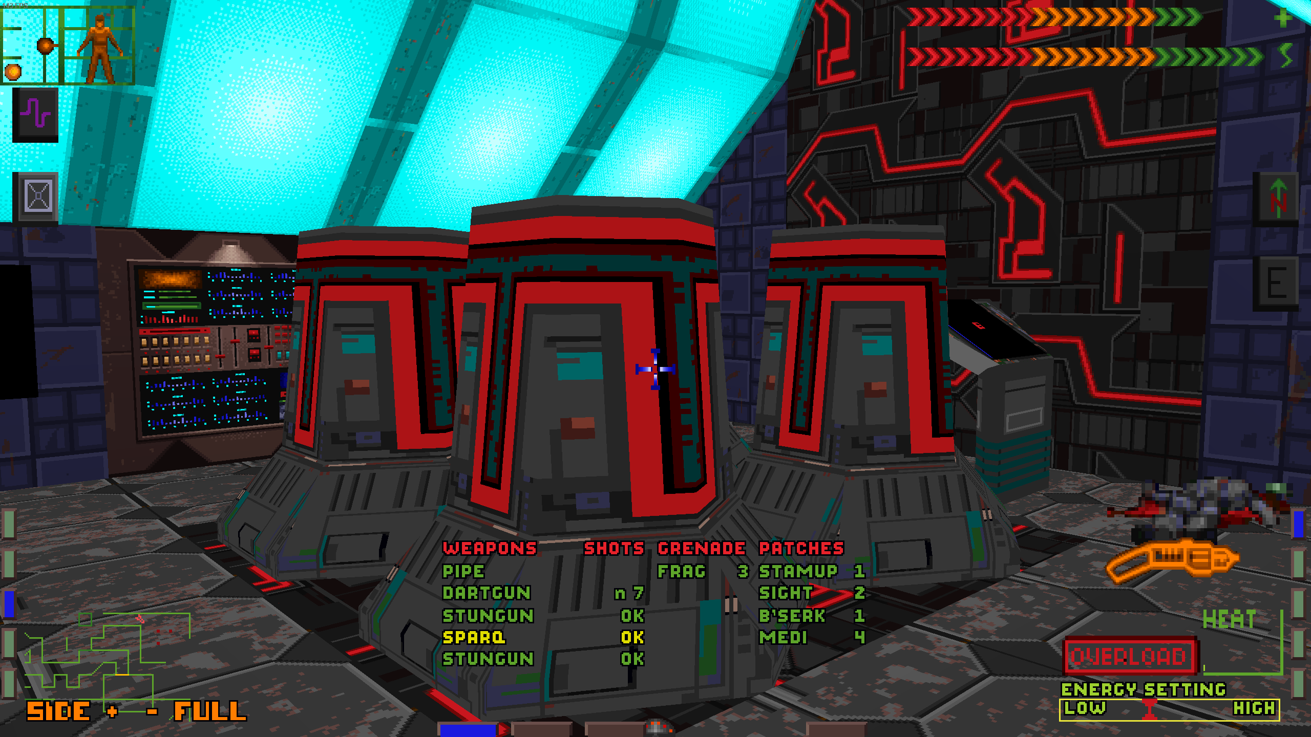 SHODAN&rsquo;s medical deck CPU core room in System Shock Enhanced Edition.