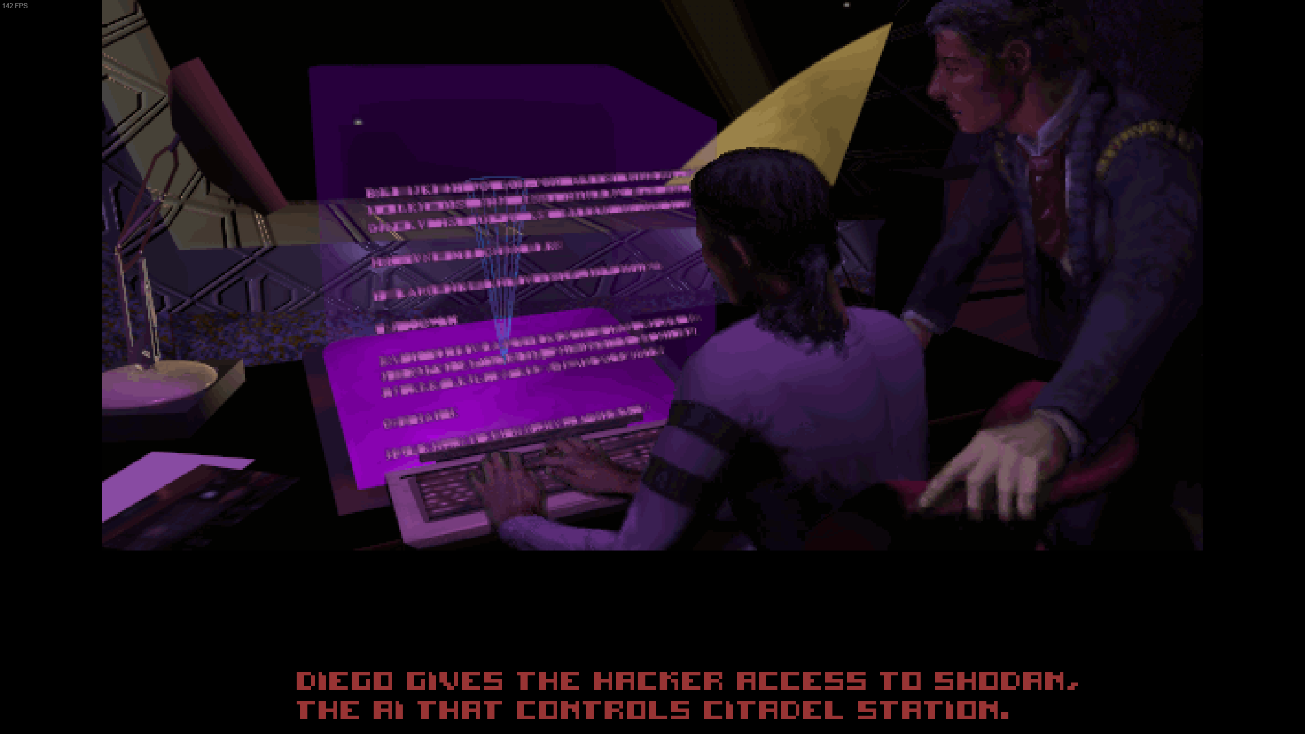 A captive hacker works on removing SHODAN&rsquo;s ethical restraints in System Shock Enhanced Edition.