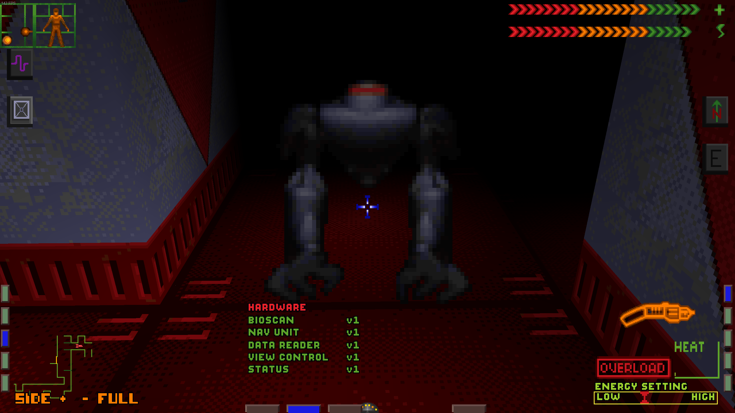 A Security-1 robot enemy in System Shock Enhanced Edition.