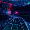 The glowing cyberspace in the System Shock remake.