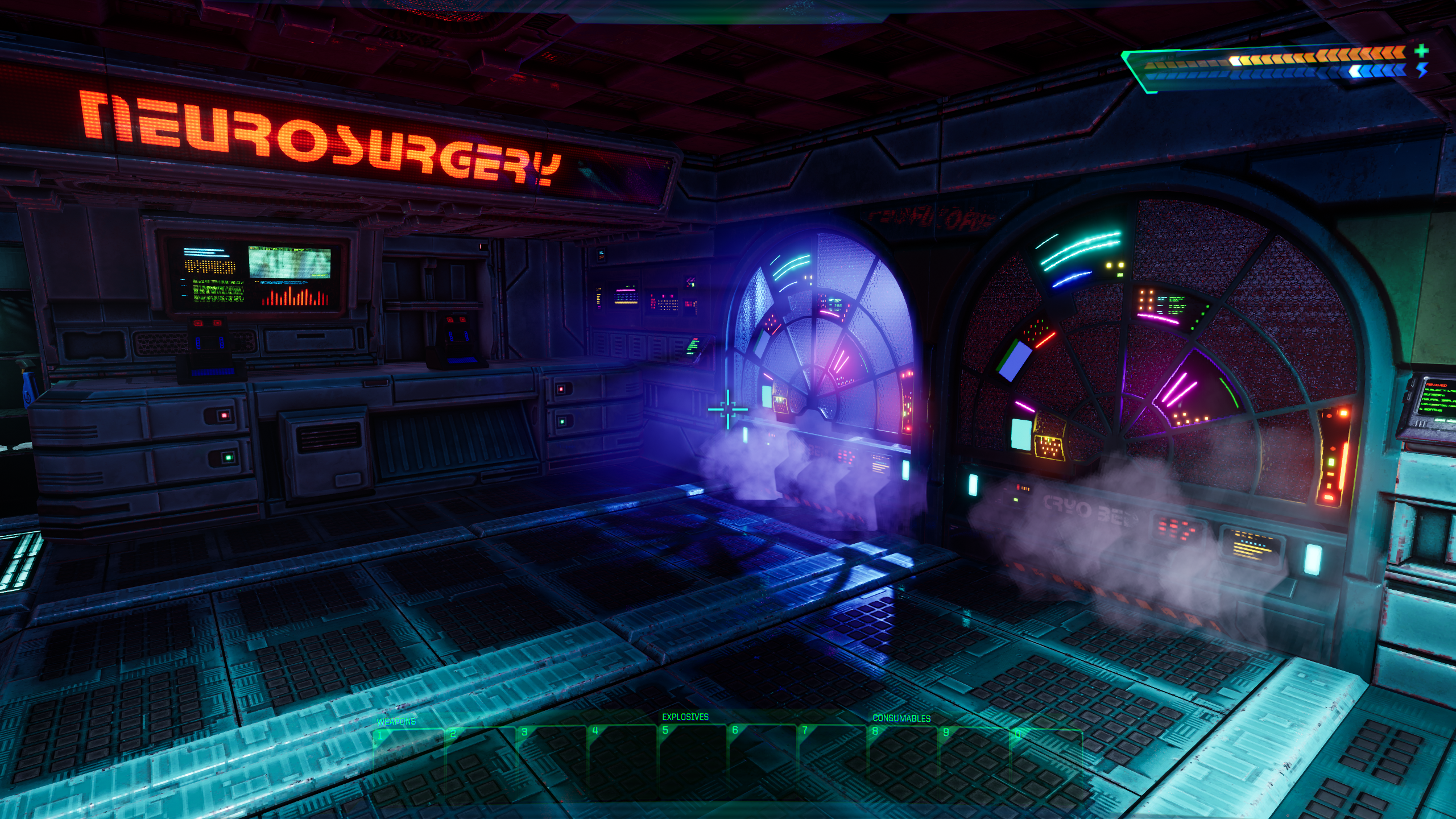 The medical bay in the System Shock remake.