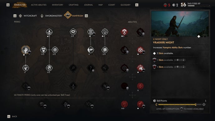 The Blood of Dawnwalker ability slots screenshot