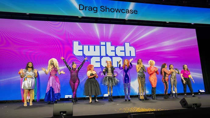 Drag queens on stage at the TwitchCon Drag Showcase