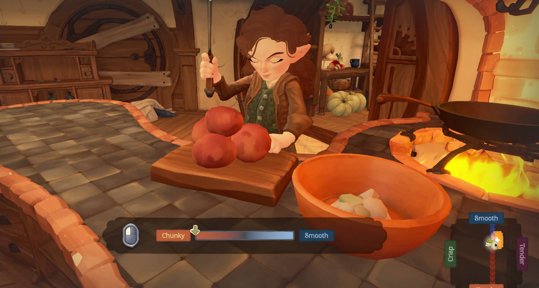 Chopping vegetables in Tales of the Shire.