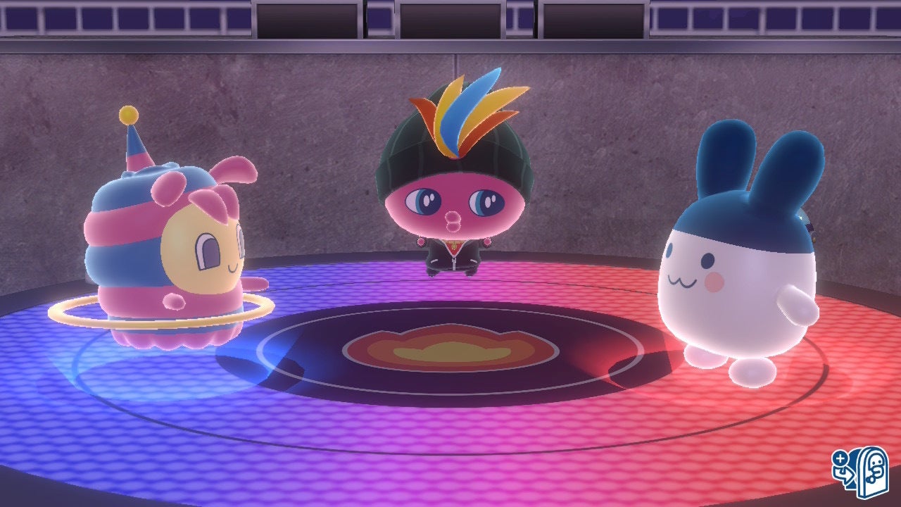 Unimarutchi and Mimitchi can be seen rap battling one another at the Rap Battle Venue in Tamagotchi Plaza - 11