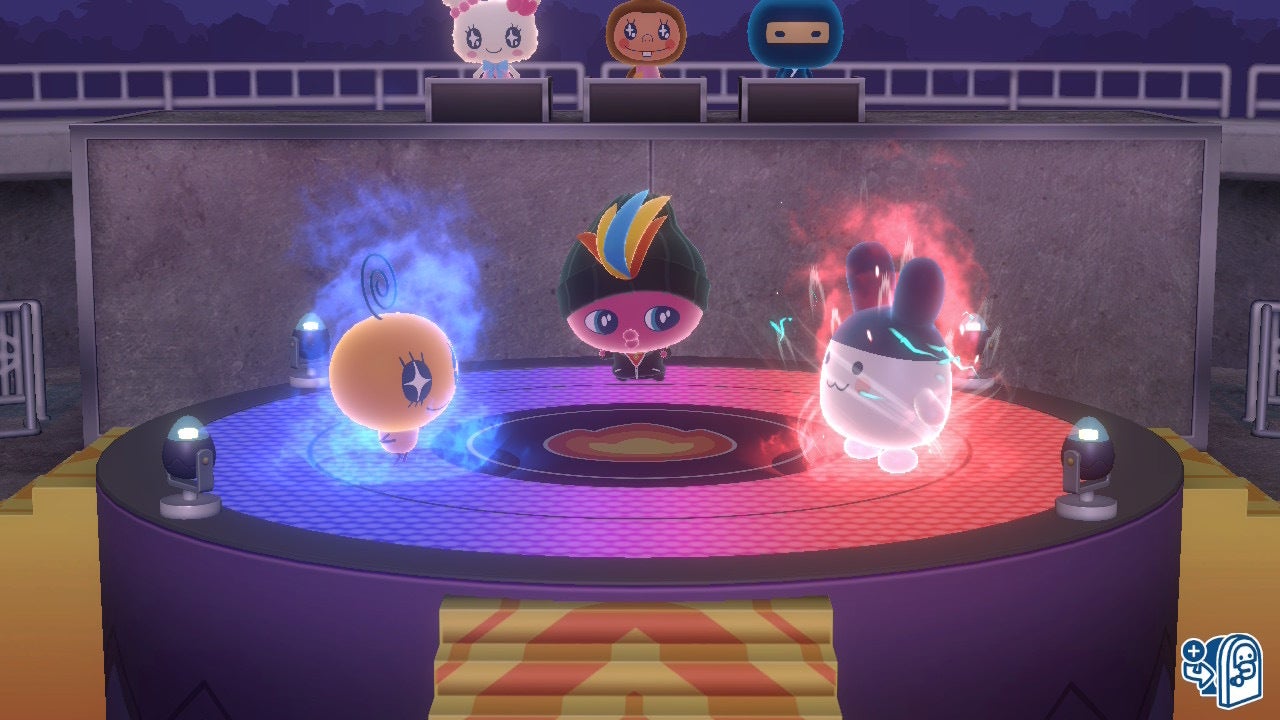 Memetchi and Mimitchi can be seen rap battling one another at the Rap Battle Venue in Tamagotchi Plaza - 1